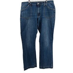 Massini Denim Bootcut Jeans Womens Size 16 Blue Pockets Embroidered‎ Details